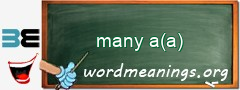 WordMeaning blackboard for many a(a)